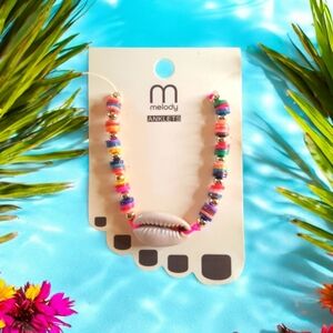 3 for $15  Rainbow Cowrie Shell Anklet